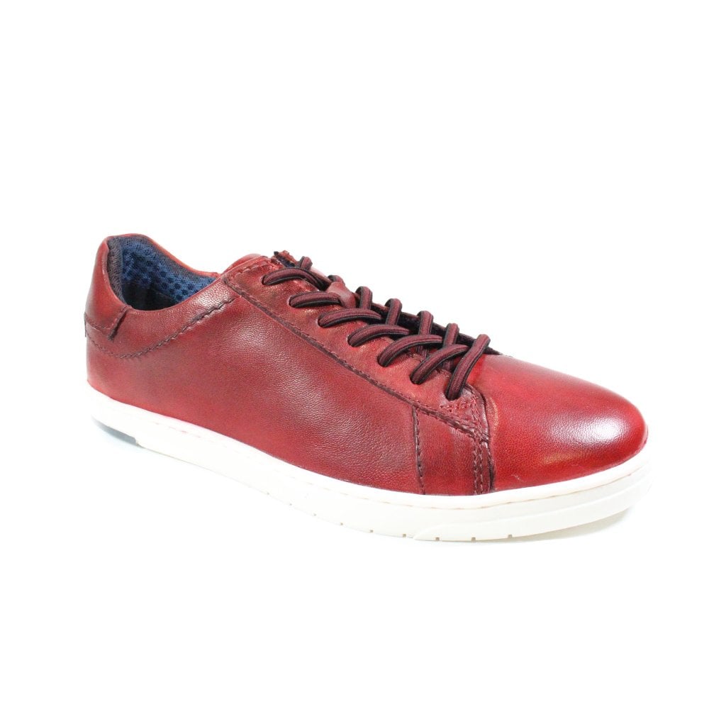 Red leather hot sale trainers mens