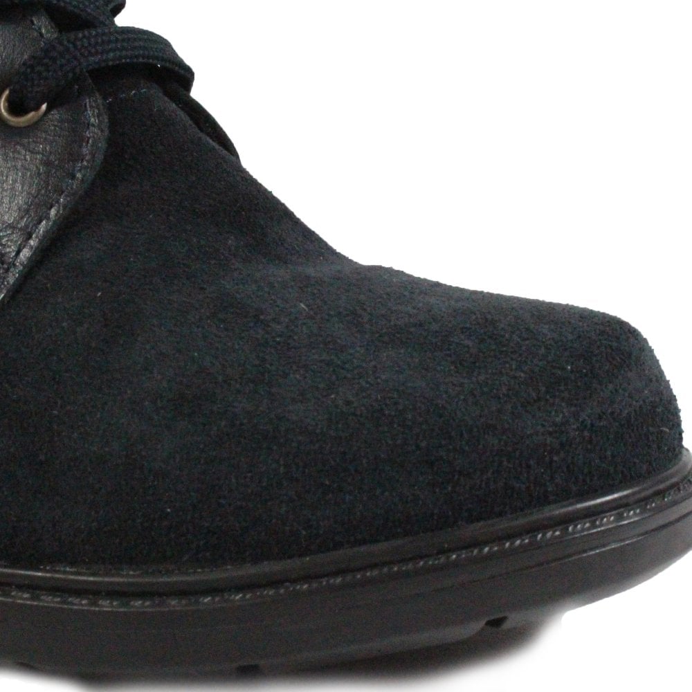 ladies wide fit navy ankle boots