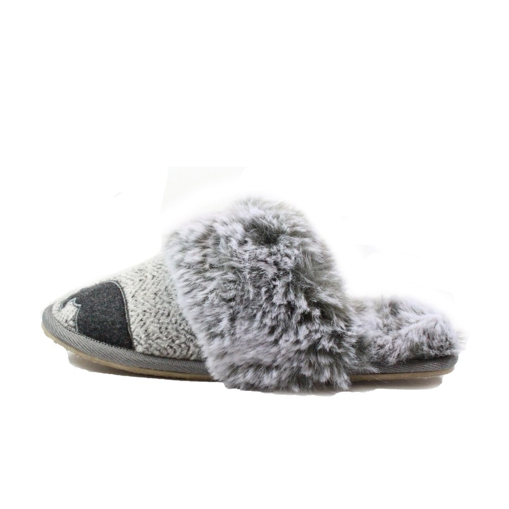 womens grey mule slippers