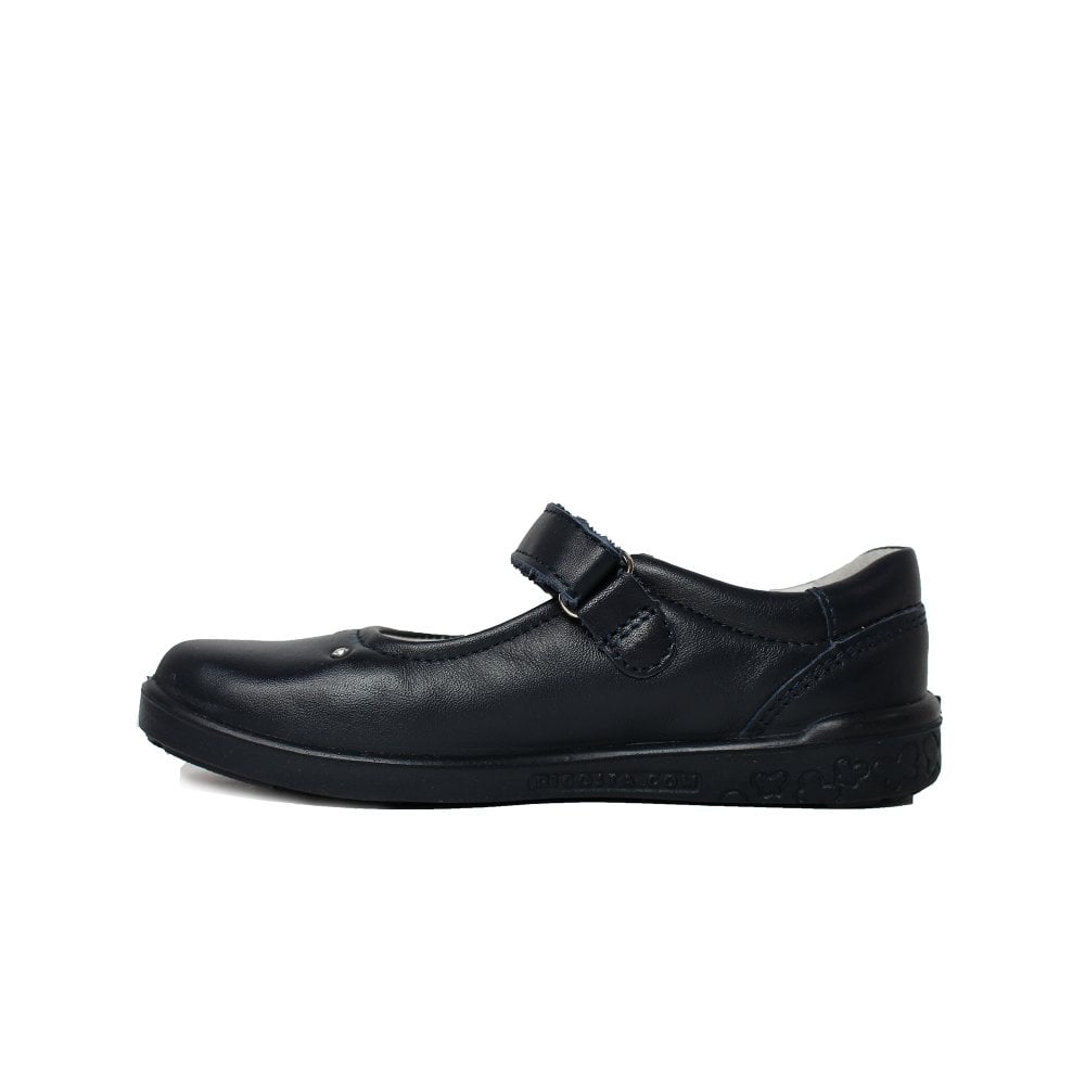 navy leather school shoes