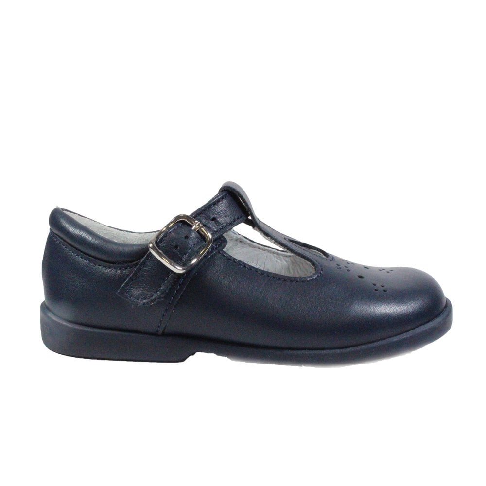 girls navy t bar shoes